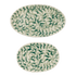 Green Scroll Serving Platters (Set of 2)