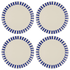 Navy Blue Stripes Charger Plates (Set of 4)