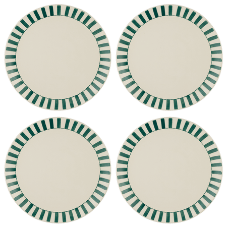Green Stripes Charger Plates (Set of 4)