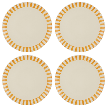 Yellow Stripes Charger Plates (Set of 4)