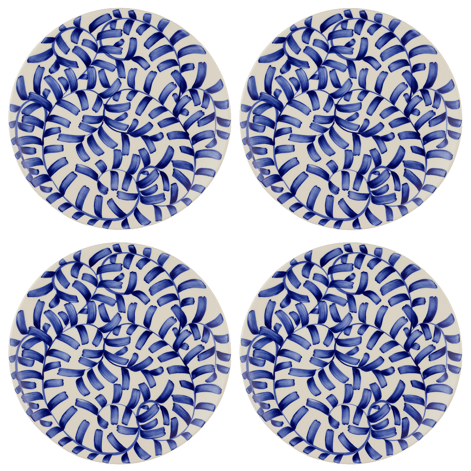 Navy Blue Scroll Charger Plates (Set of 4)