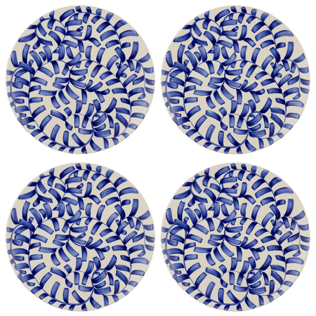 Navy Blue Scroll Charger Plates (Set of 4)