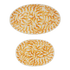 Yellow Scroll Serving Platters (Set of 2)