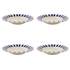 Navy Blue Stripes Pasta Plates (Set of 4)