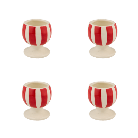 Red Stripes Egg Cups (Set of 4)