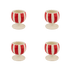 Red Stripes Egg Cups (Set of 4)