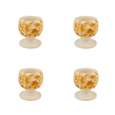 Yellow Scroll Egg Cups (Set of 4)