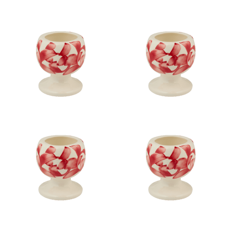 Red Scroll Egg Cups (Set of 4)