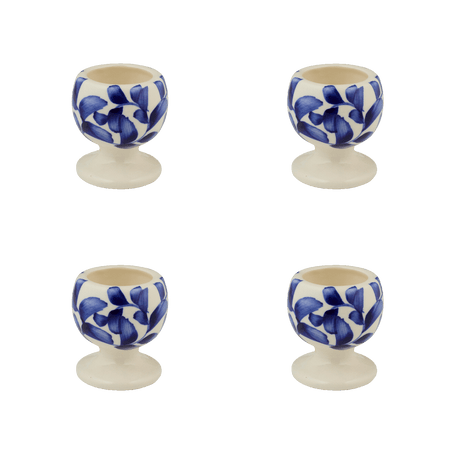 Navy Blue Scroll Egg Cups (Set of 4)