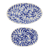 Navy Blue Scroll Serving Platters (Set of 2)