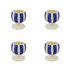 Navy Blue Stripes Egg Cups (Set of 4)