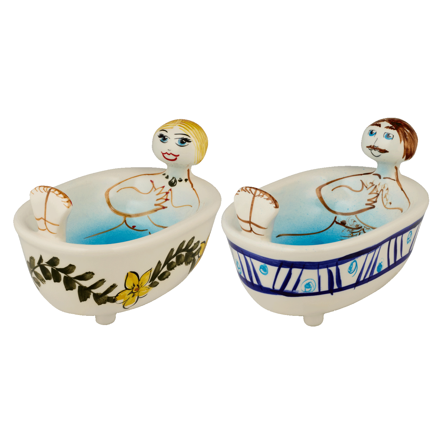 Pair of Michelangelo & Bianca Bath Soap Dishes