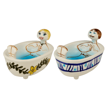 Pair of Michelangelo & Bianca Bath Soap Dishes