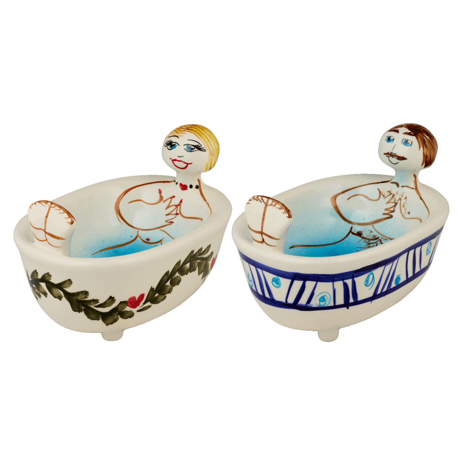 Pair of Michelangelo & Valentina Bath Soap Dishes