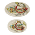 Red Aldo Fish Serving Platters (Set of 2)