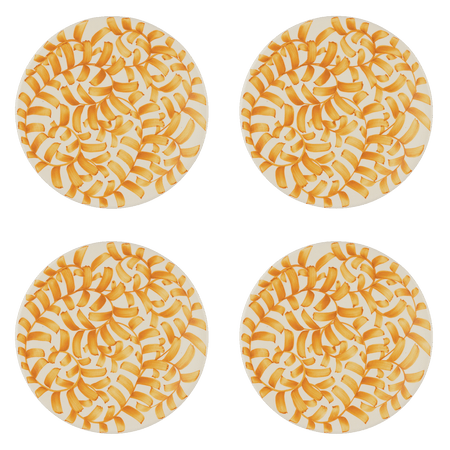 Yellow Scroll Dinner Plate (Set of 4)