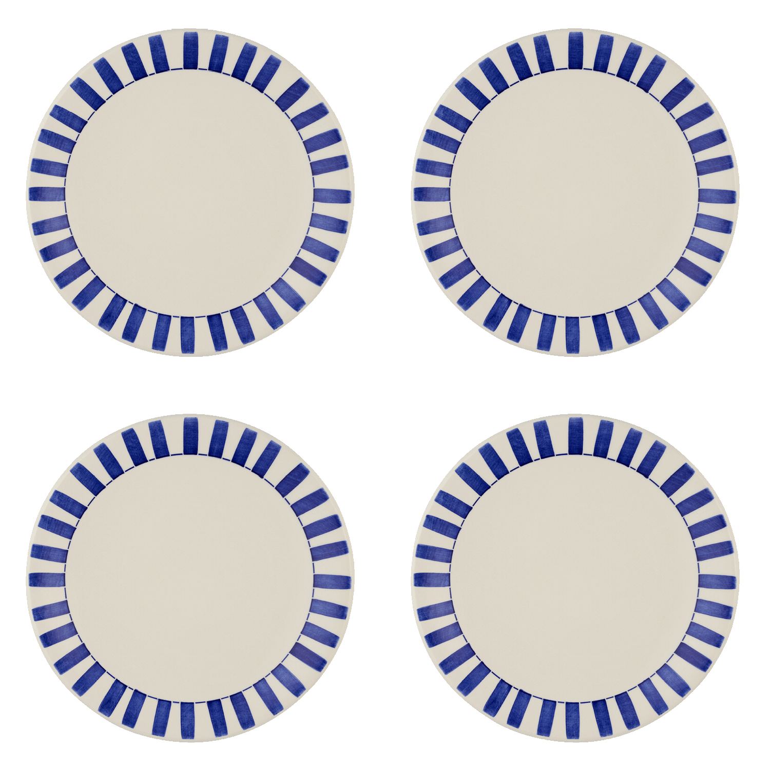Navy Blue Stripes Dinner Plates (Set of 4)