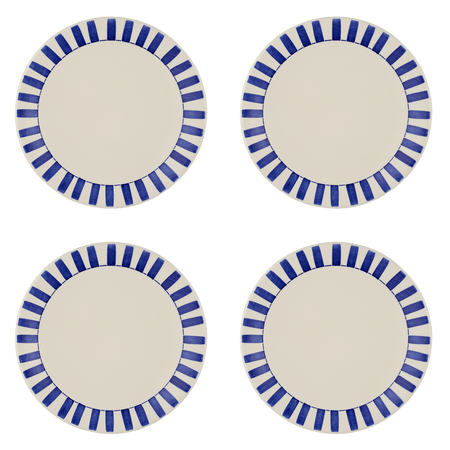 Navy Blue Stripes Dinner Plates (Set of 4)