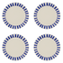 Navy Blue Stripes Dinner Plates (Set of 4)