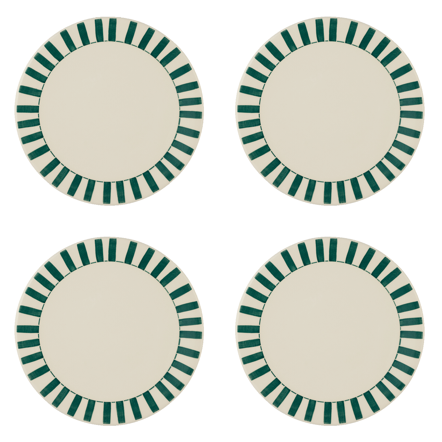 Green Stripes Dinner Plates (Set of 4)