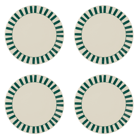 Green Stripes Dinner Plates (Set of 4)