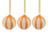 Yellow Stripes Christmas Baubles (Set of 3)