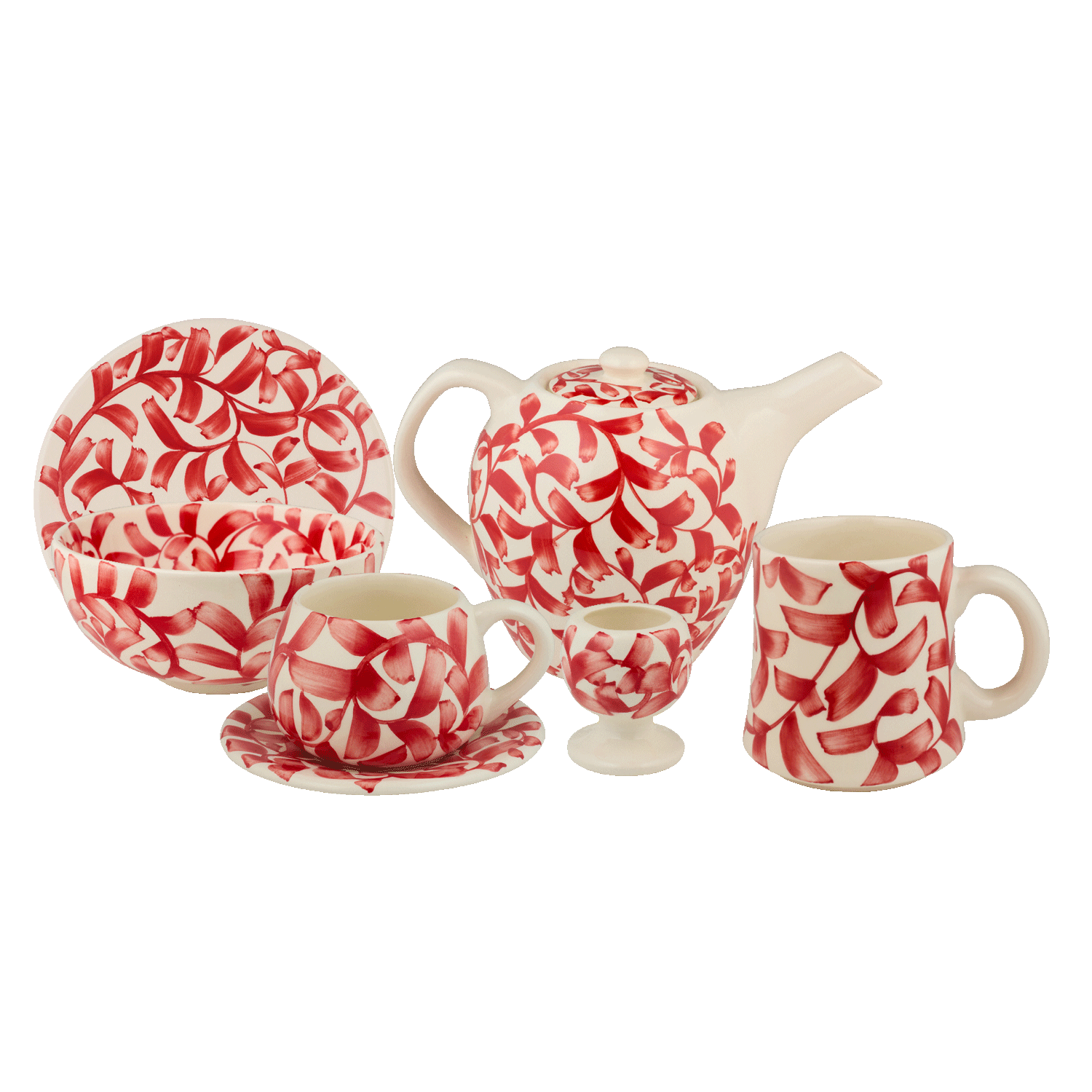 Red Scroll Breakfast Set (25 Piece)
