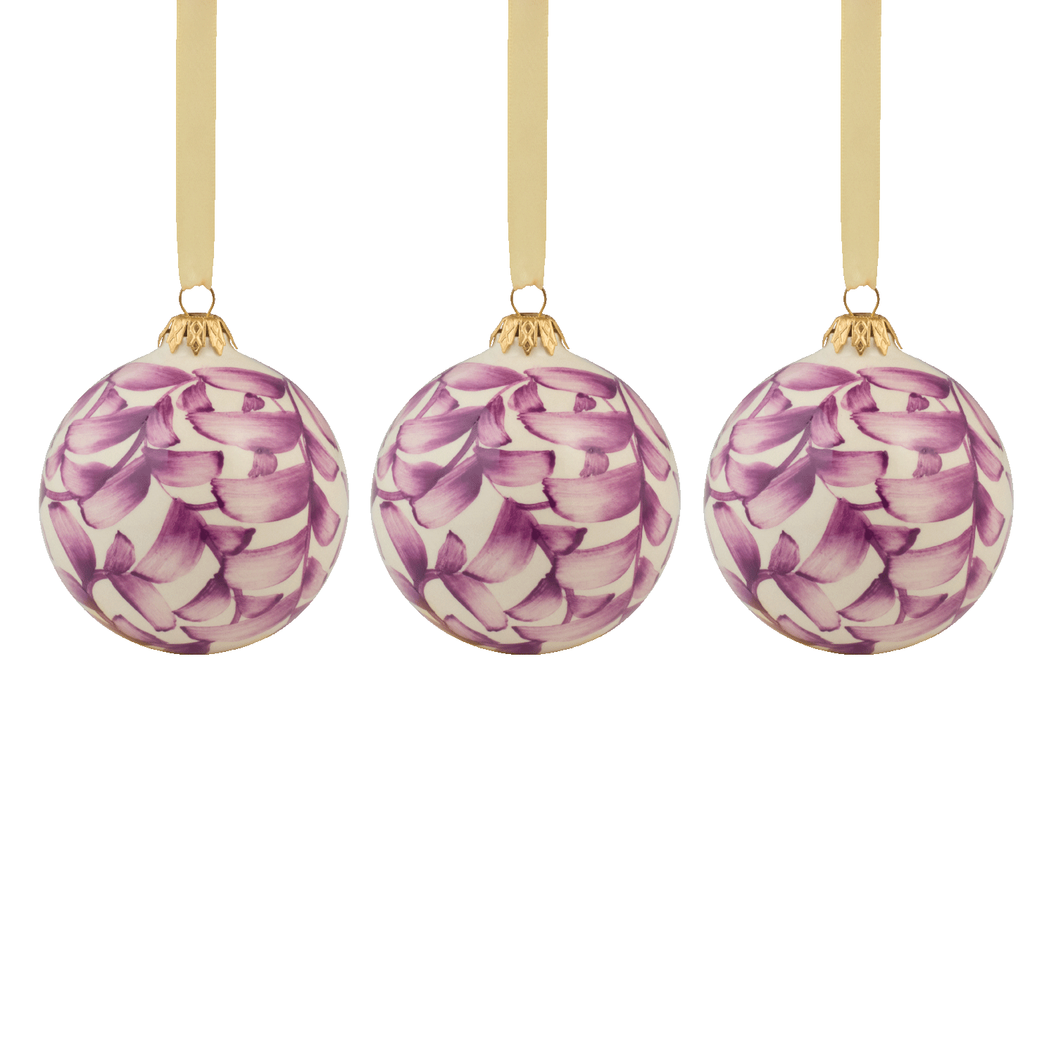 Amethyst Scroll Christmas Bauble (Set of 3)