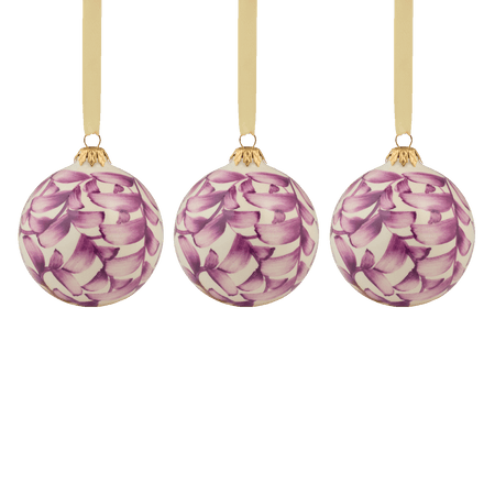 Amethyst Scroll Christmas Bauble (Set of 3)