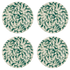 Green Scroll Pasta Plates (Set of 4)