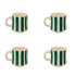 Small Green Stripes Mugs (Set of 4)