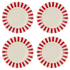 Red Stripes Pasta Plates (Set of 4)