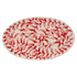 Large Red Scroll Oval Platter
