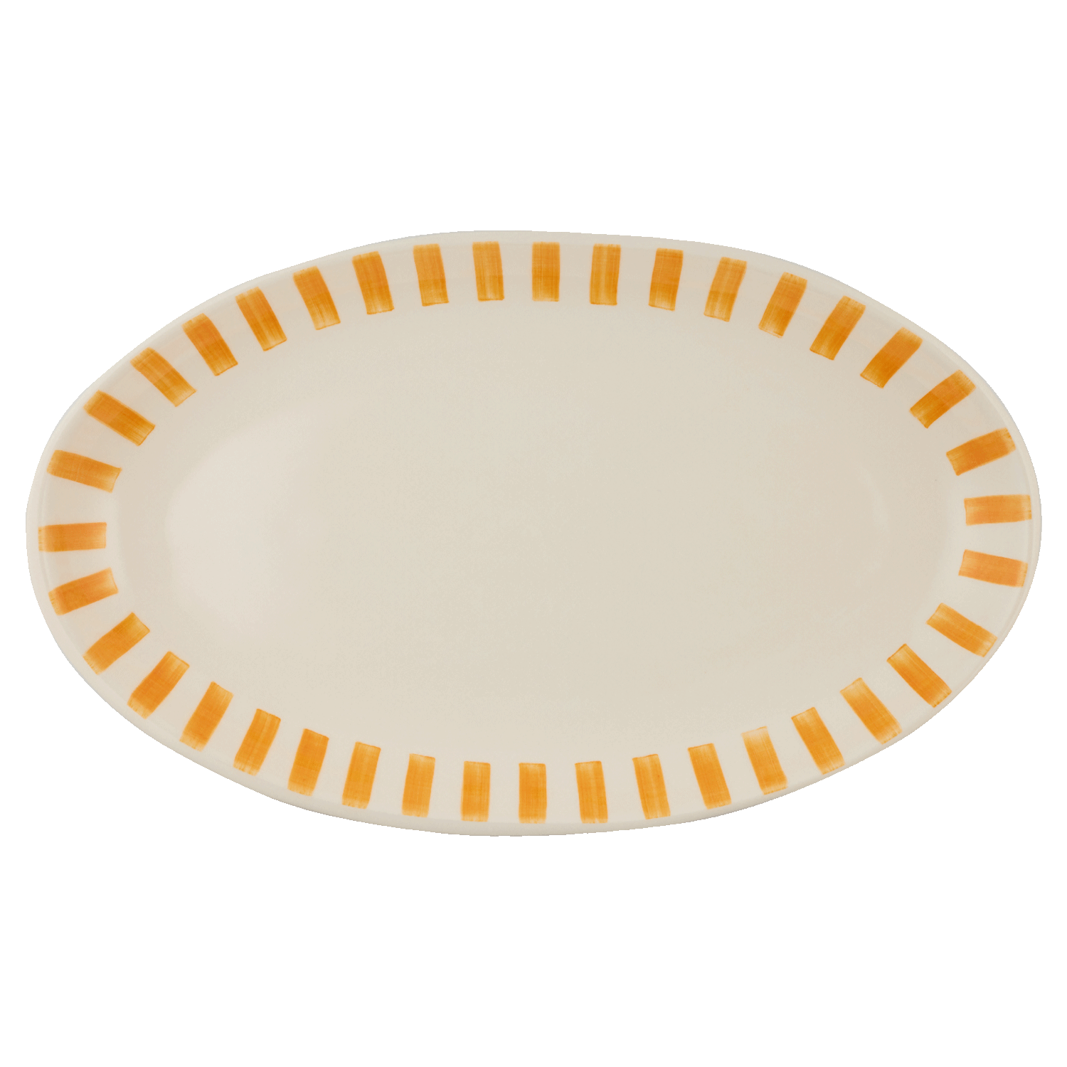 Large Yellow Stripes Oval Platter