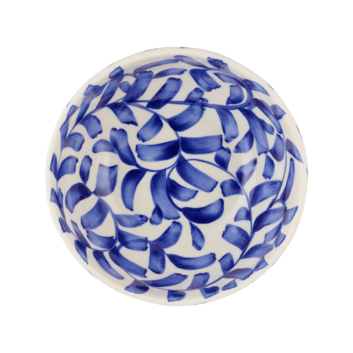 Large Navy Blue Scroll Bowl