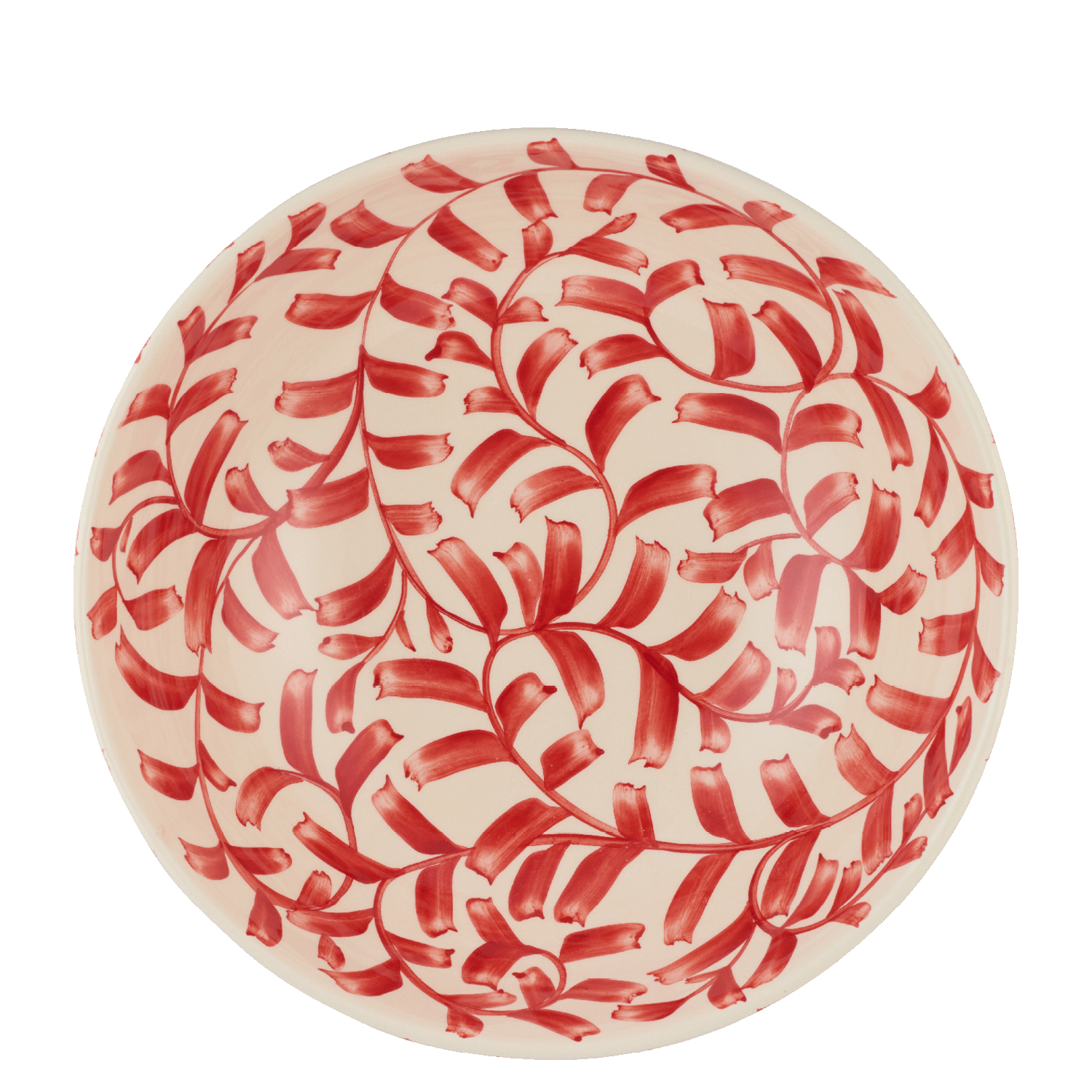 Red Scroll Salad Bowl