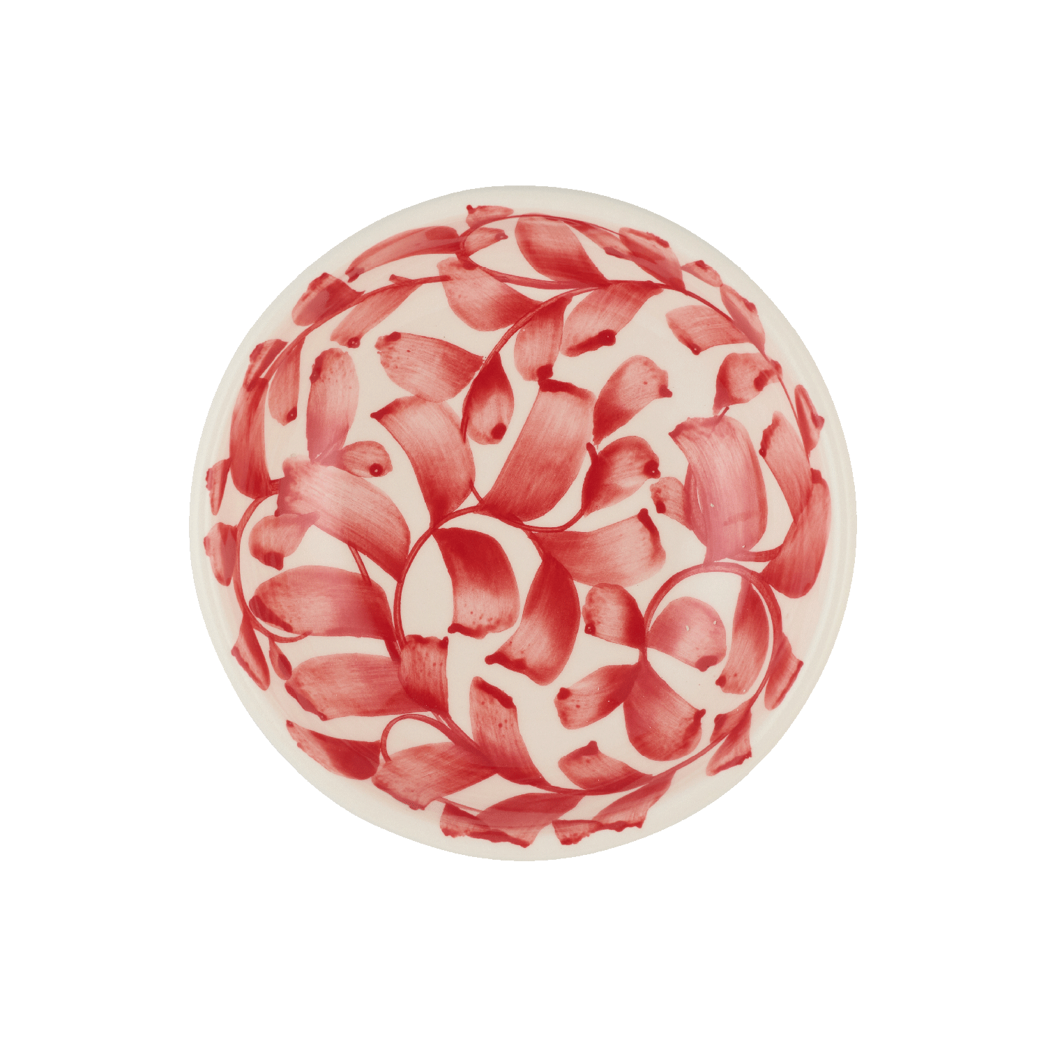 Red Scroll Peanut Bowl