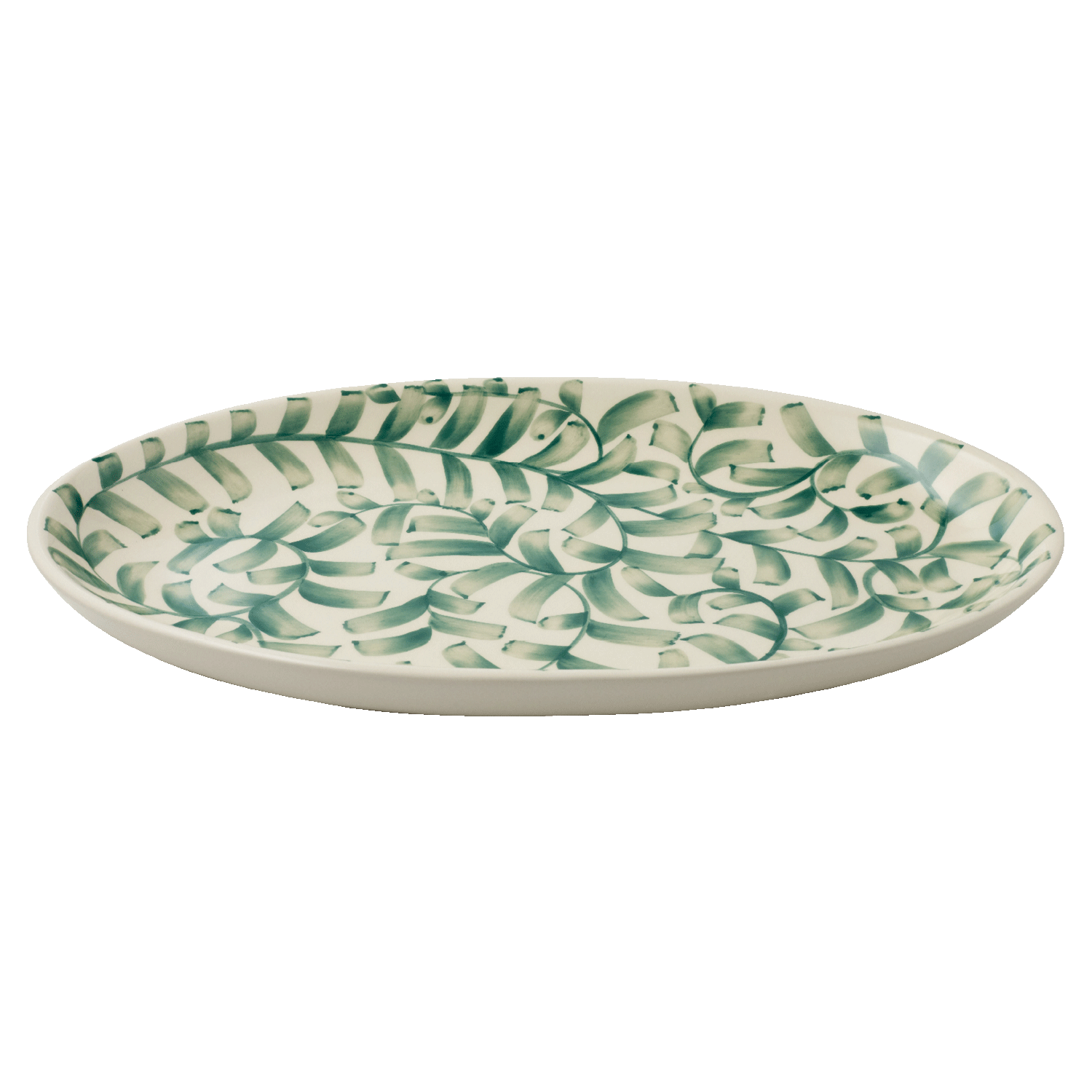 Large Green Scroll Oval Platter