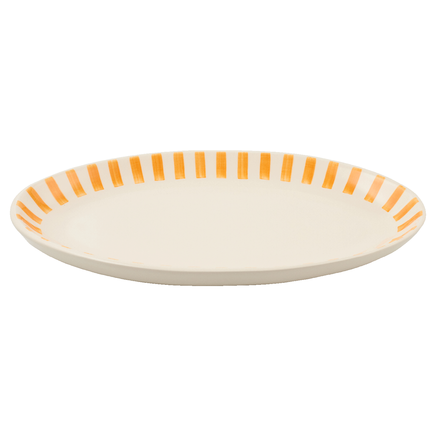Large Yellow Stripes Oval Platter