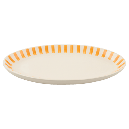 Large Yellow Stripes Oval Platter