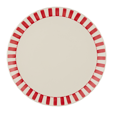 Red Stripes Charger Plate