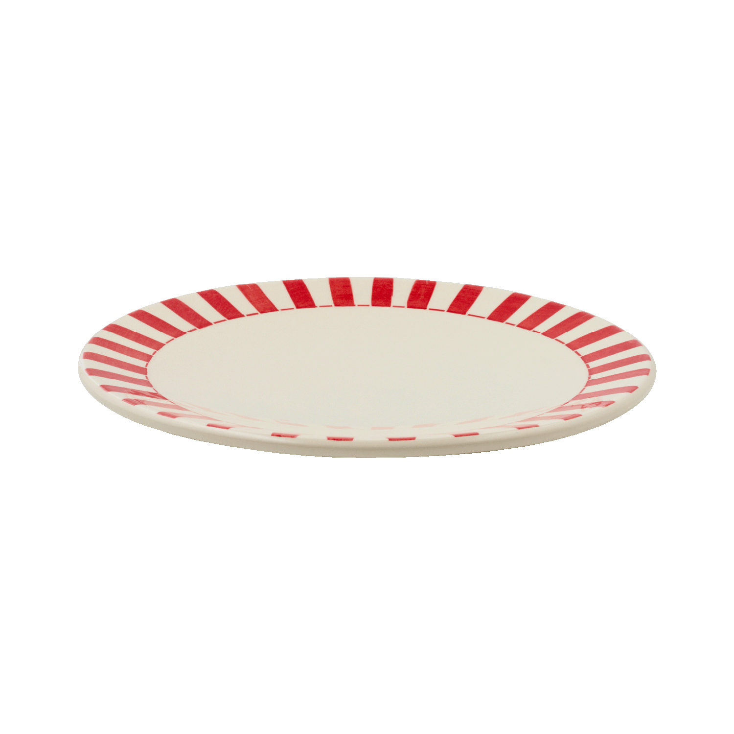 Red Stripes Dinner Plate