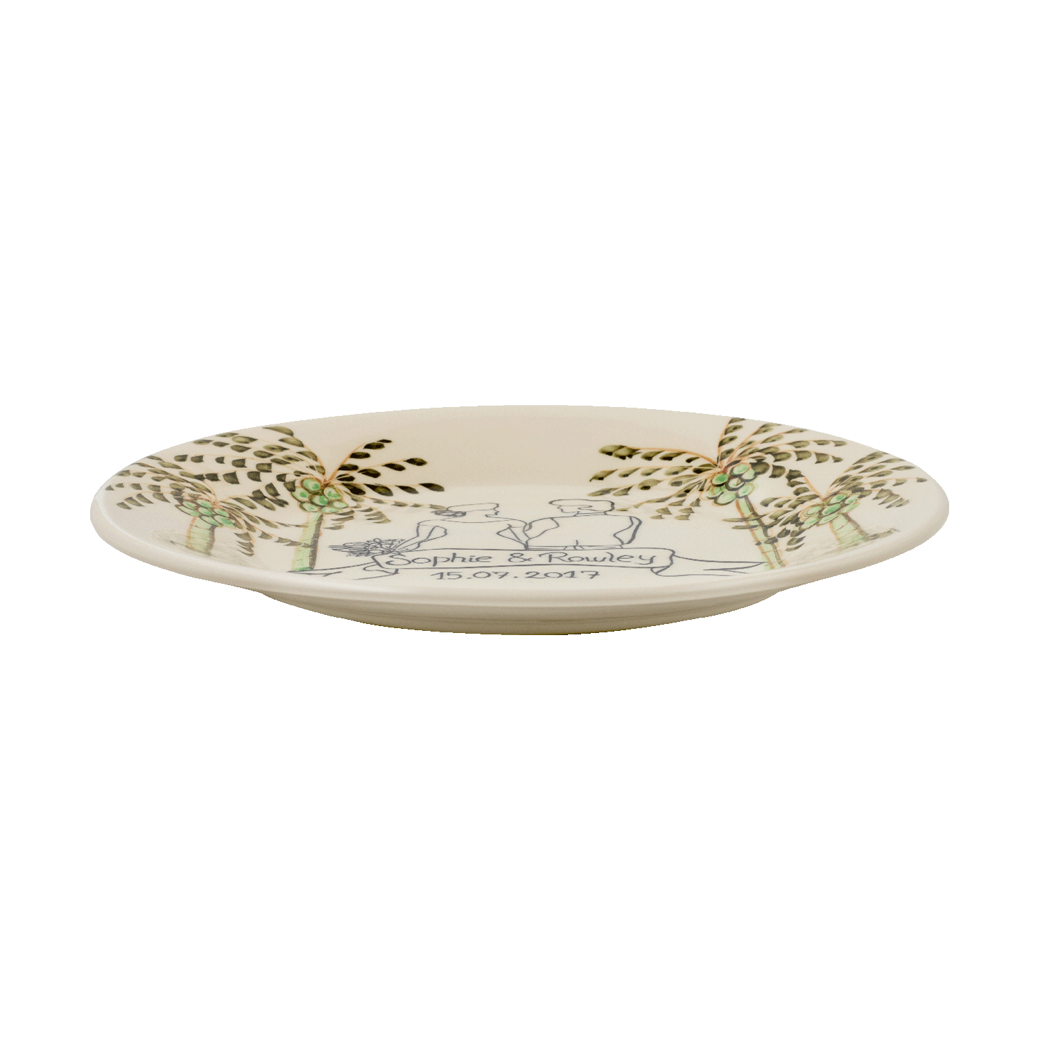 Personalised Palm Wedding Plate