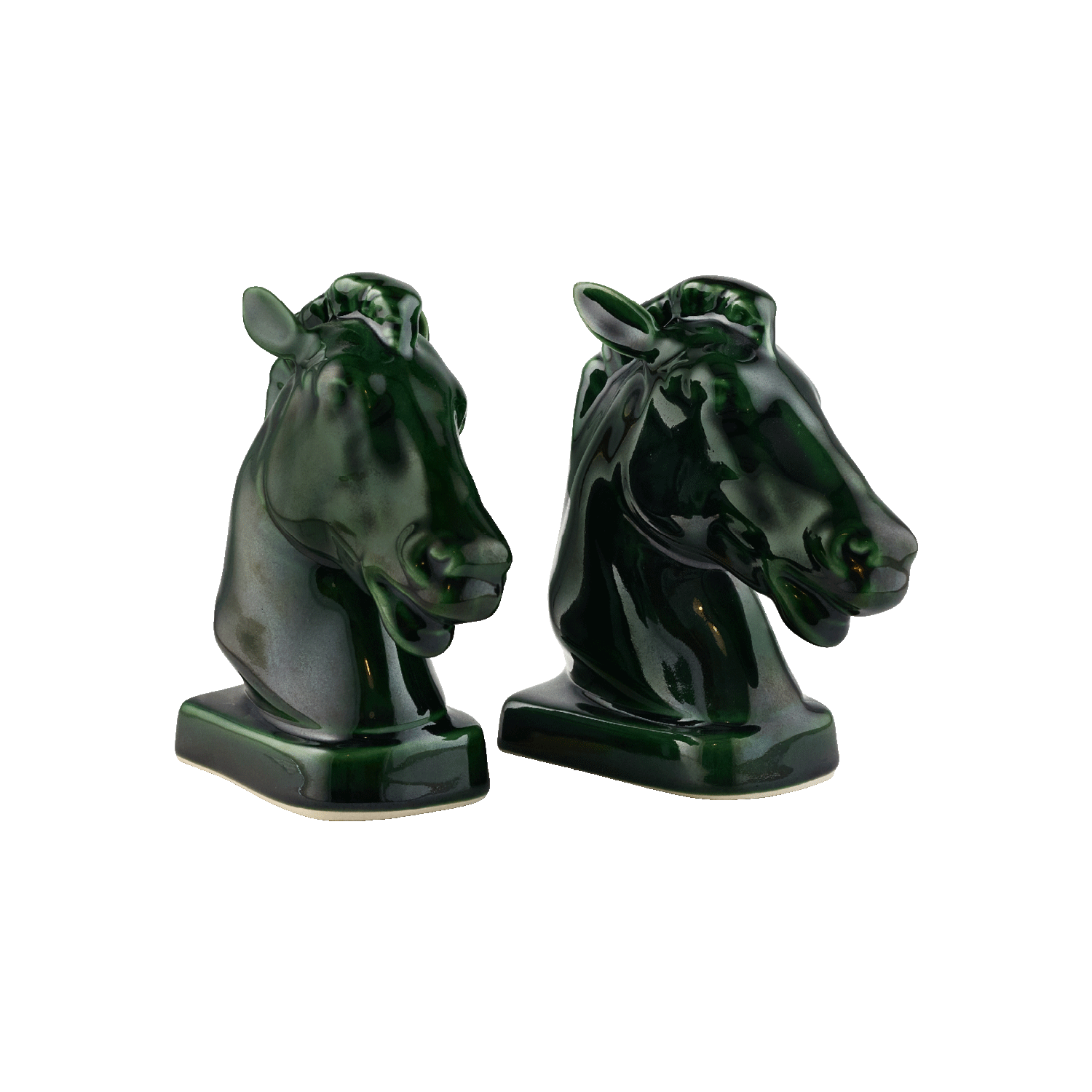 Pair of Emerald Green Horse Bookends