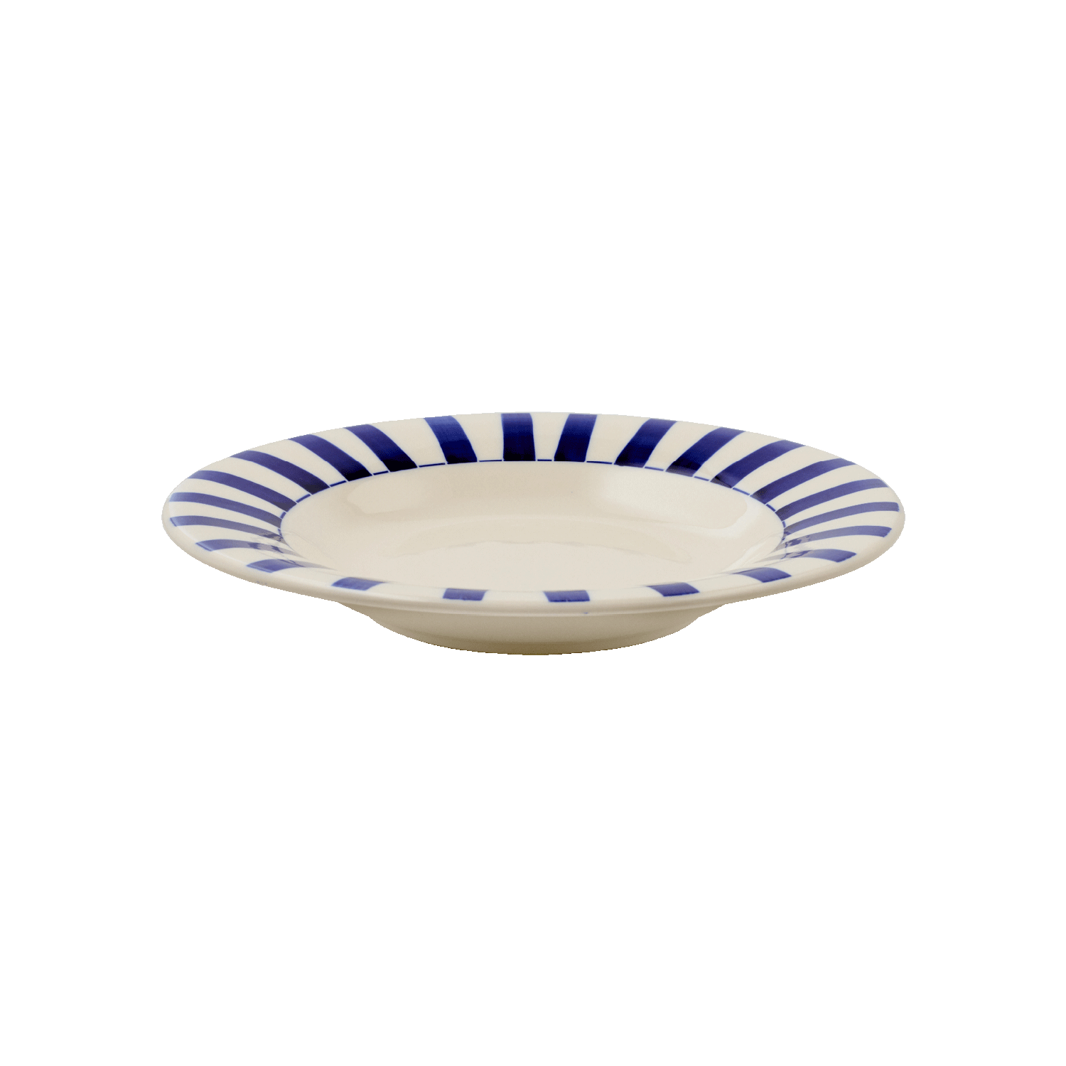 Navy Blue Stripes Pasta Plate