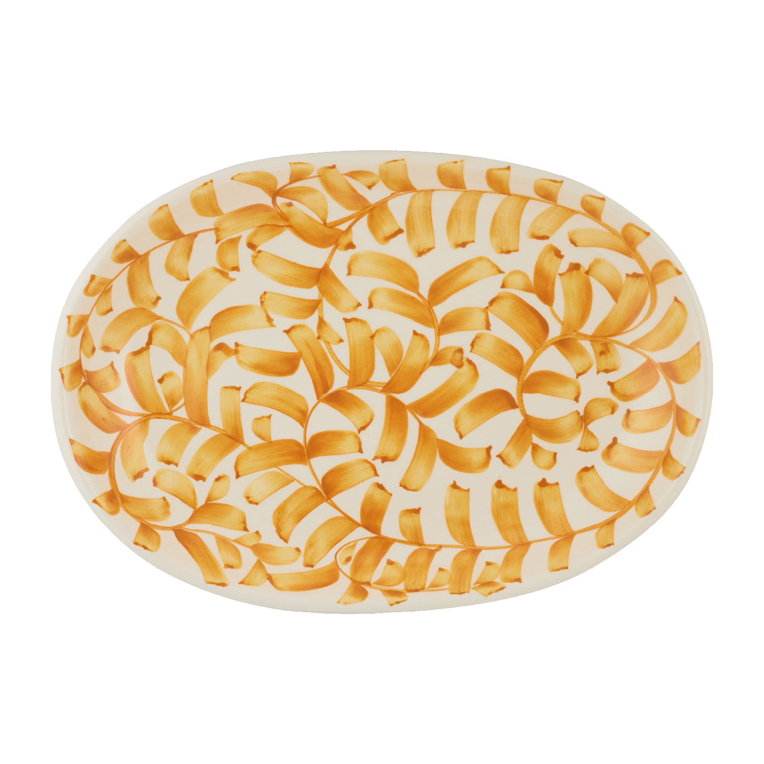 Small Yellow Scroll Oval Platter