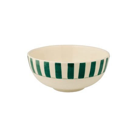 Medium Green Stripes Bowl