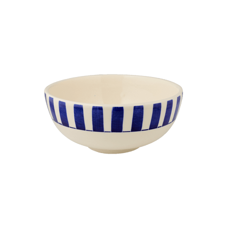 Medium Navy Blue Stripes Bowl