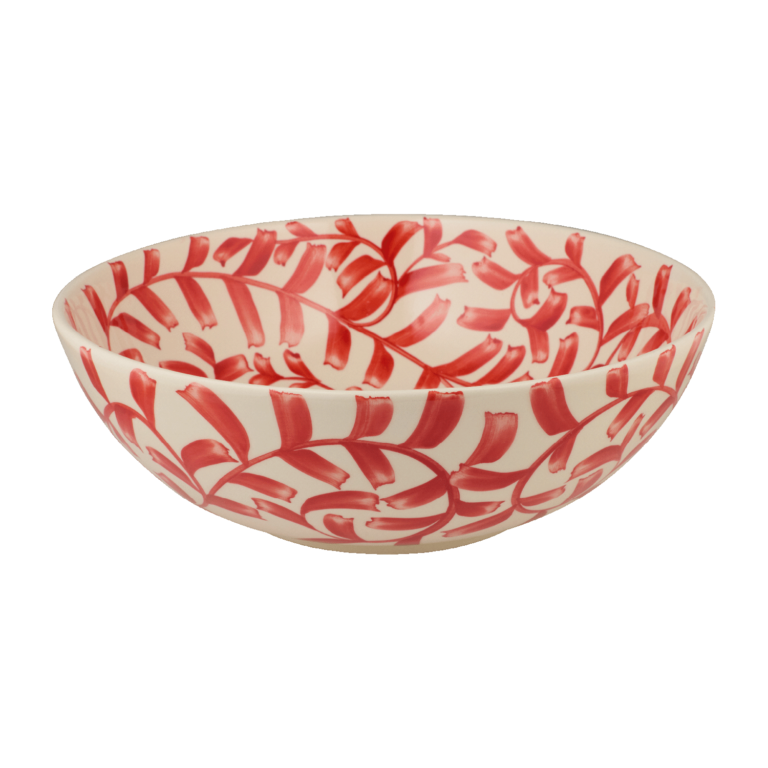 Red Scroll Salad Bowl