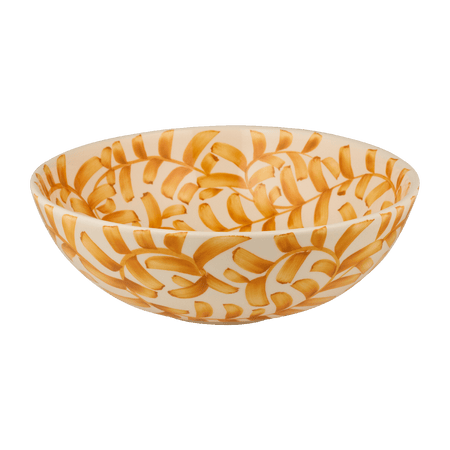Yellow Scroll Salad Bowl